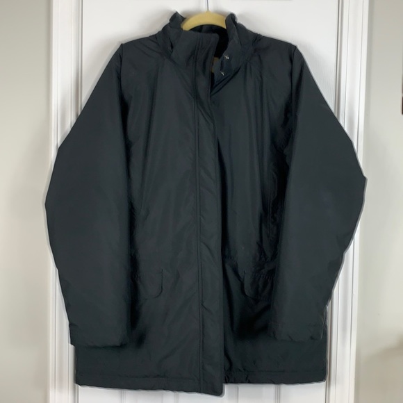 L.L.Bean ladies black Thinsulate hooded long sleeved winter jacket size Lg/XLg - Picture 1 of 12